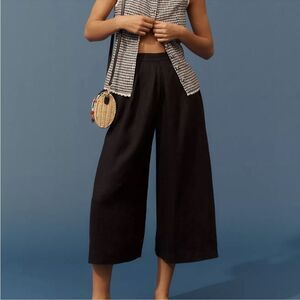 NWT By Anthropologie Linen Pleated Culotte Trouser Pants size medium